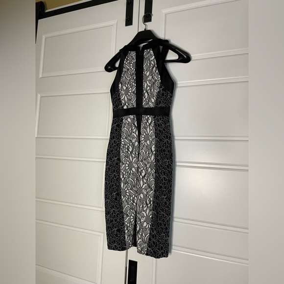 Cache Black and white floral lace midi cocktail dress - Picture 4 of 7